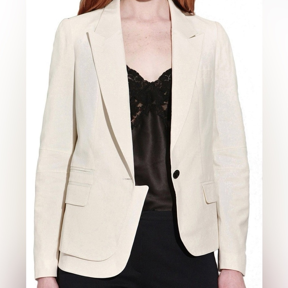 Anthro Eryn Brinie blazer asymmetrical cream new!